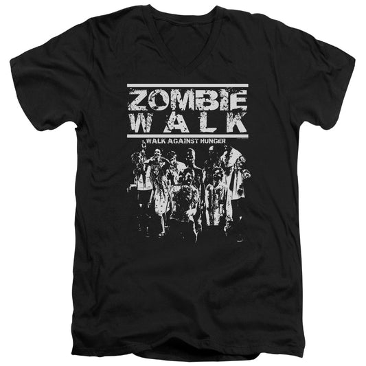 Zombie Walk - Short Sleeve Adult V-neck - Black T-shirt