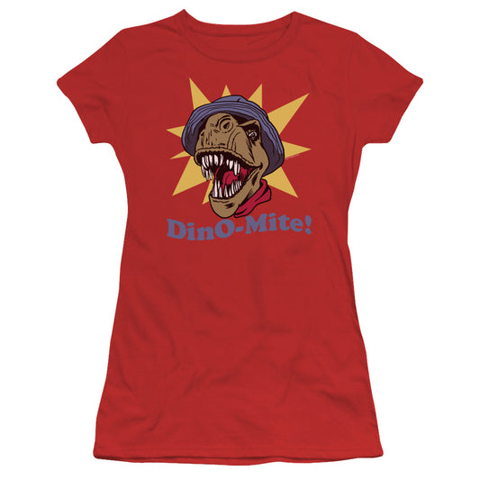 Dino Mite - Short Sleeve Junior Sheer - Red T-shirt