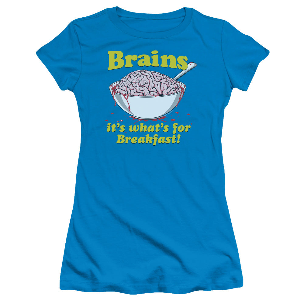 Breakfast Time - Short Sleeve Junior Sheer - Turquoise T-shirt