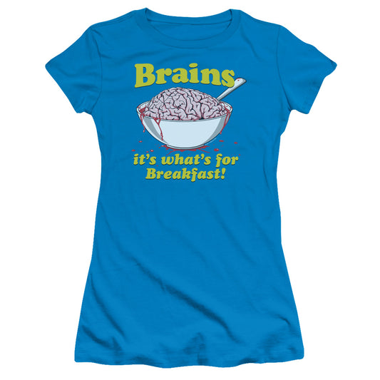 Breakfast Time - Short Sleeve Junior Sheer - Turquoise T-shirt