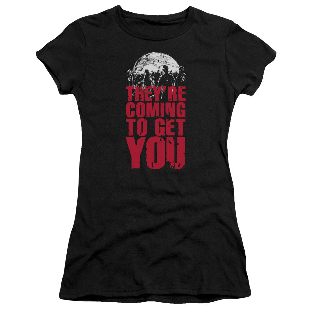 Theyre Coming To Get You - Short Sleeve Junior Sheer - Black T-shirt