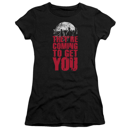 Theyre Coming To Get You - Short Sleeve Junior Sheer - Black T-shirt