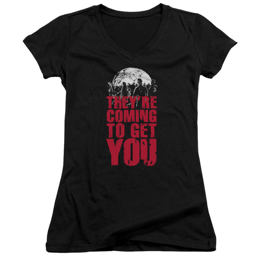 Theyre Coming To Get You - Junior V-neck - Black