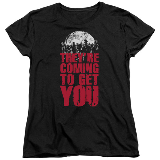 Theyre Coming To Get You - Short Sleeve Womens Tee - Black T-shirt