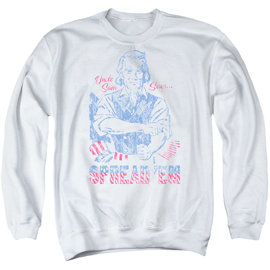 Spread Em - Adult Crewneck Sweatshirt - White