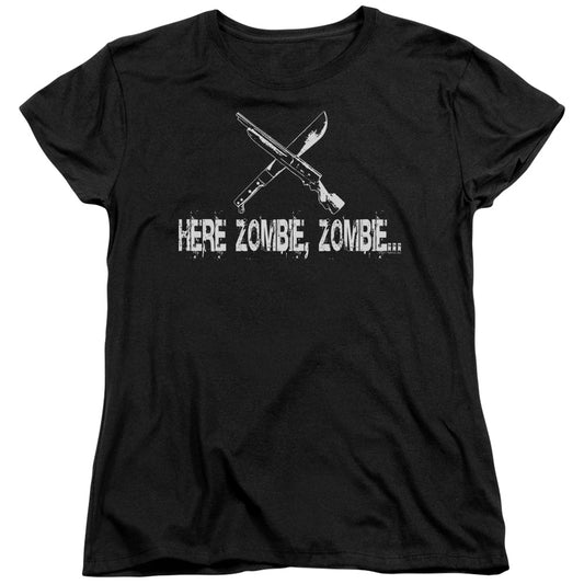 Here Zombie Zombie - Short Sleeve Womens Tee - Black T-shirt