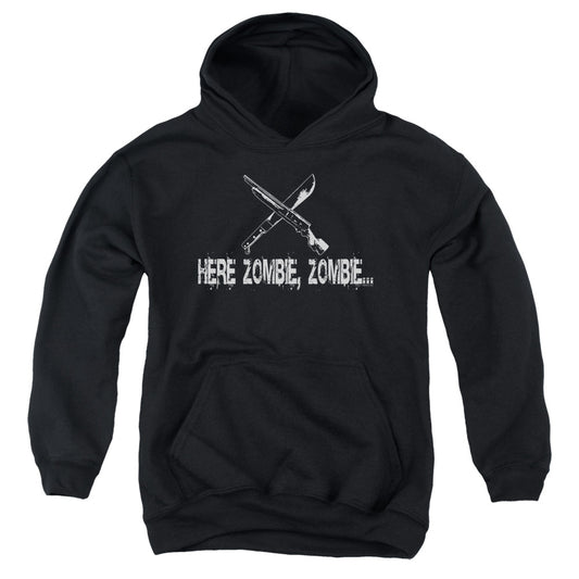 Here Zombie Zombie - Youth Pull-over Hoodie - Black