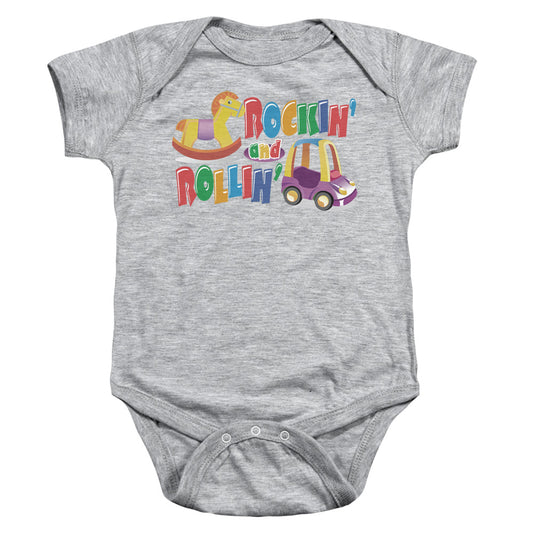 Rockin And Rollin - Infant Snapsuit - Athletic Heather - Sm