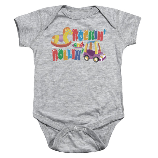 Rockin And Rollin - Infant Snapsuit - Athletic Heather - Sm