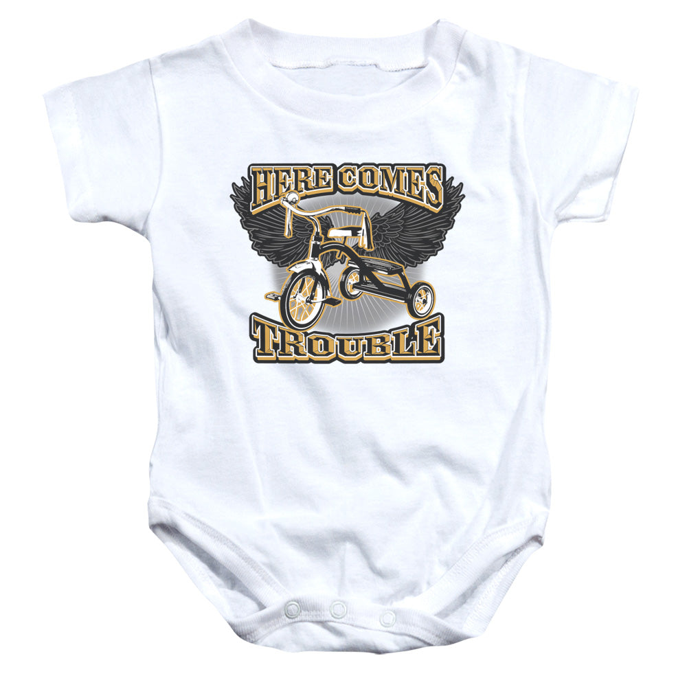 Here Comes Trouble - Infant Snapsuit - White