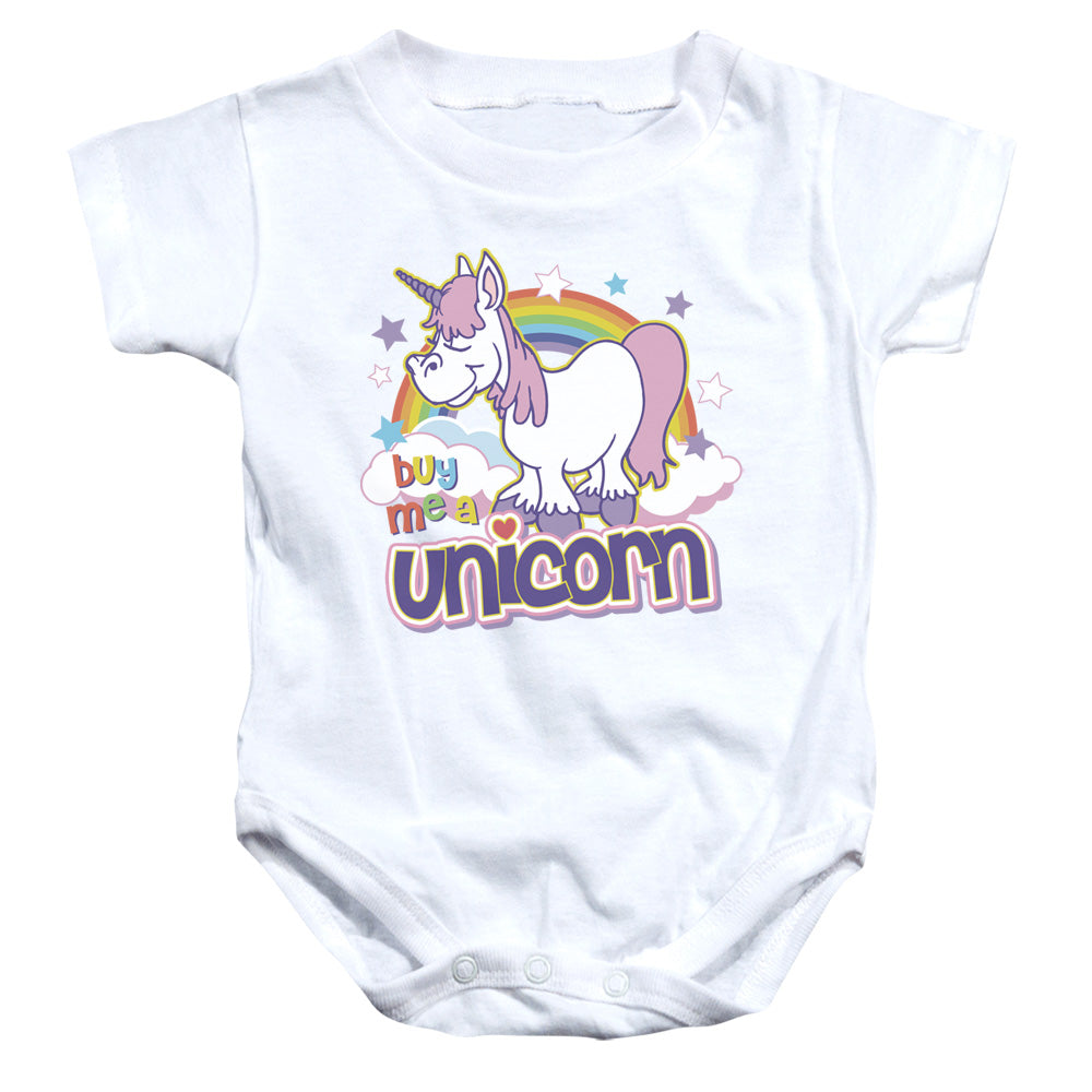 Buy Me A Unicorn - Infant Snapsuit - White