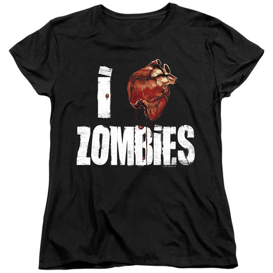 I Bloody Heart Zobmies - Short Sleeve Womens Tee - Black T-shirt