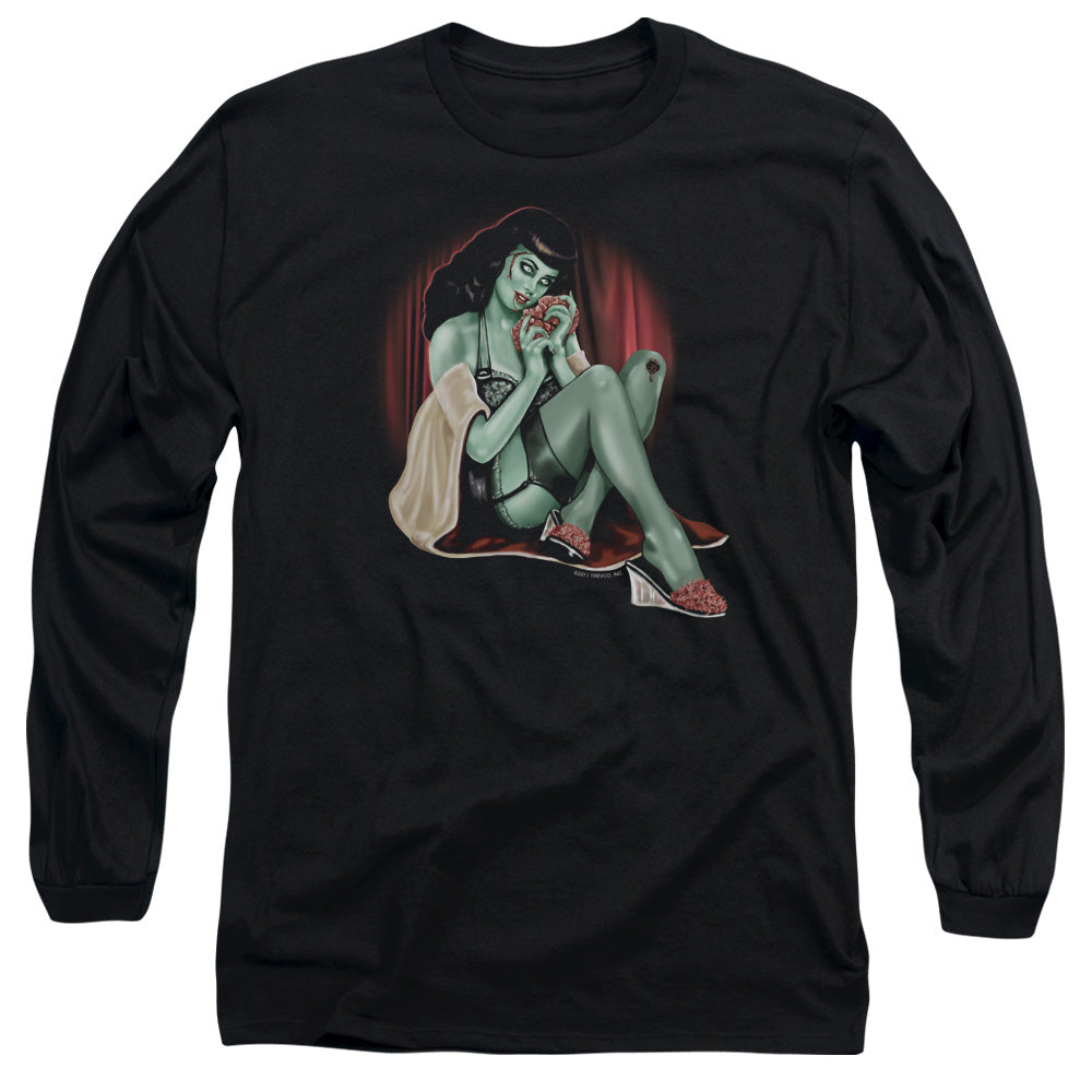 Zombie Pin Up All A Girl Wants - Long Sleeve Adult 18 - 1 - Black T-shirt