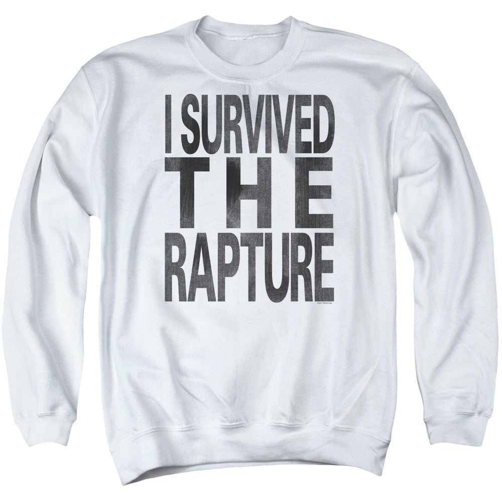I Survived The Rapture - Adult Crewneck Sweatshirt - White