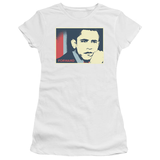 Forward Again - Short Sleeve Junior Sheer - White T-shirt