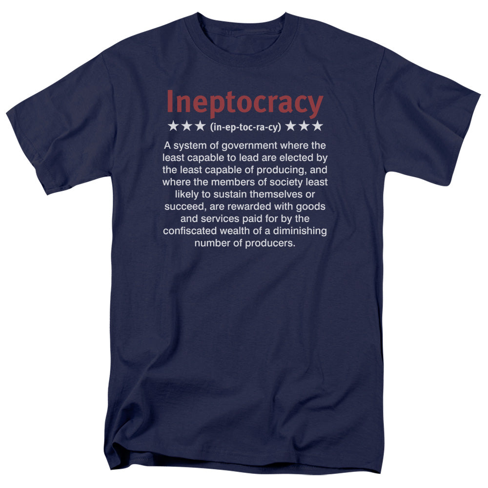INEPTOCRACY -   ADULT 18/1 - NAVY T-Shirt