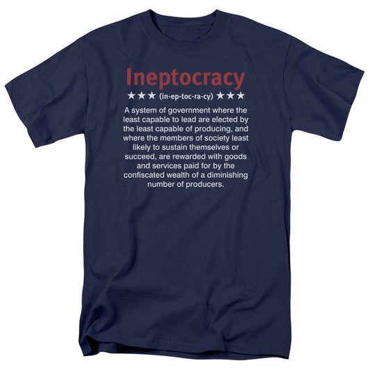 INEPTOCRACY -   ADULT 18/1 - NAVY T-Shirt