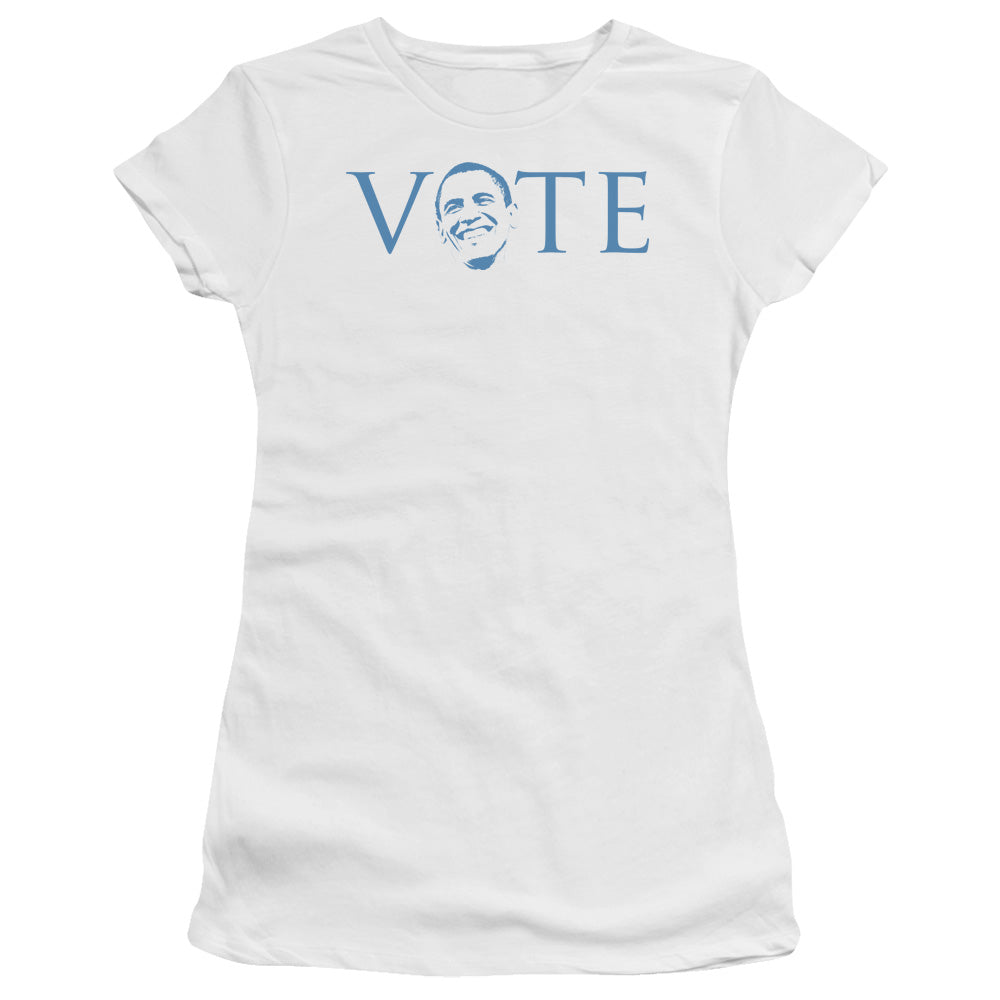 Vote 2012 - Short Sleeve Junior Sheer - White T-shirt