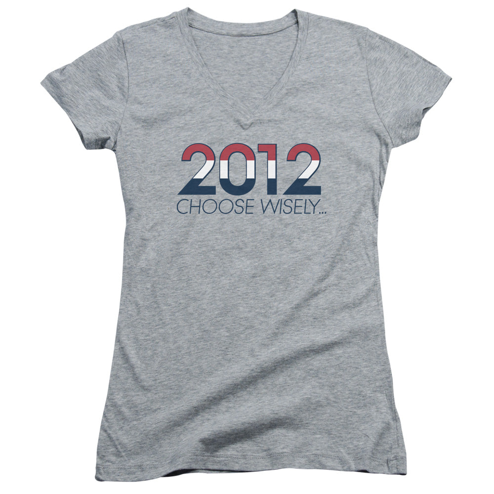 Choose Wisely - Junior V-neck - Athletic Heather