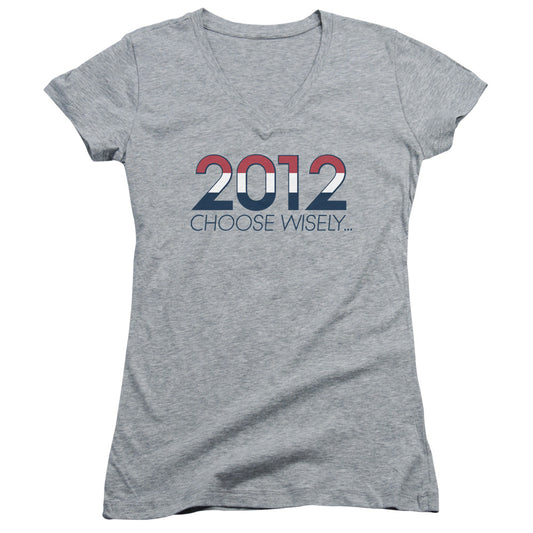 Choose Wisely - Junior V-neck - Athletic Heather