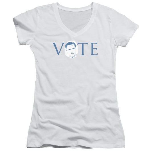 Vote Romney - Junior V-neck - White