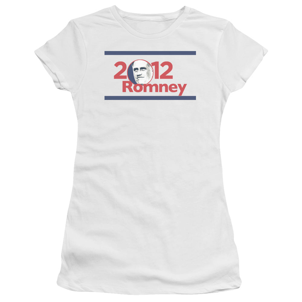 2012 Romney - Short Sleeve Junior Sheer - White T-shirt