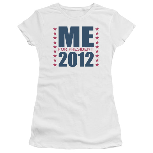 Me For President - Short Sleeve Junior Sheer - White T-shirt