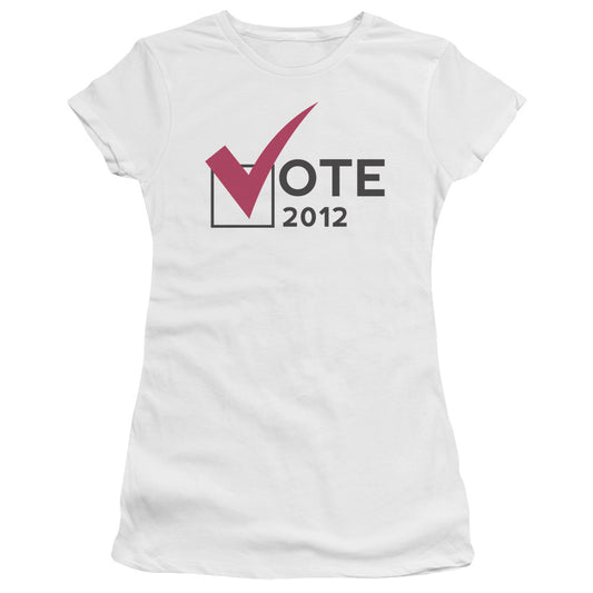Vote 2012 - Short Sleeve Junior Sheer - White T-shirt