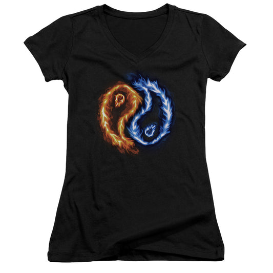 Flame Yang-junior V-neck - Black