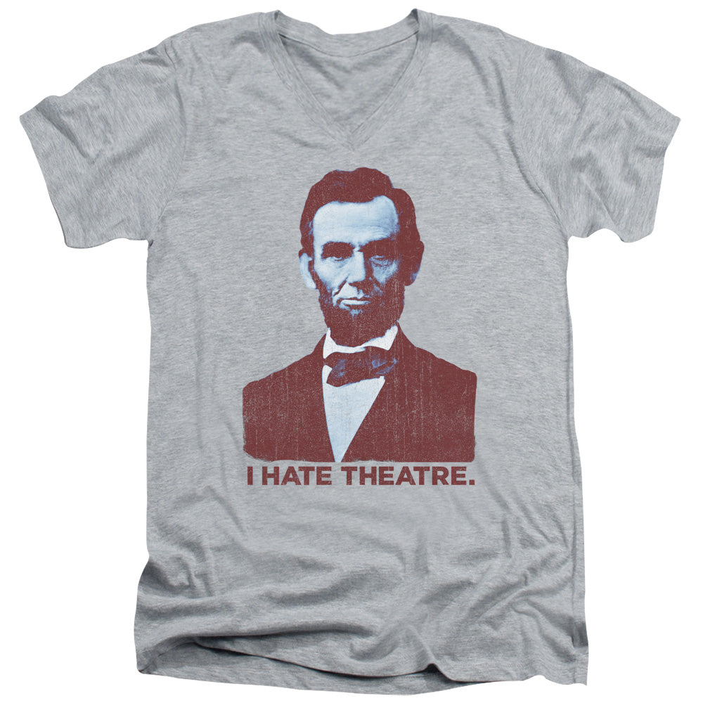Abe Theatre - Short Sleeve Adult V-neck - Athletic Heather T-shirt