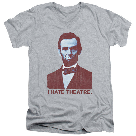 Abe Theatre - Short Sleeve Adult V-neck - Athletic Heather T-shirt