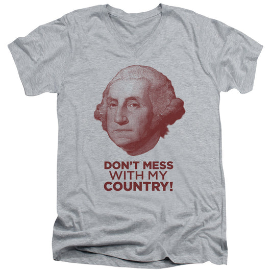 George Etch - Short Sleeve Adult V-neck - Athletic Heather T-shirt