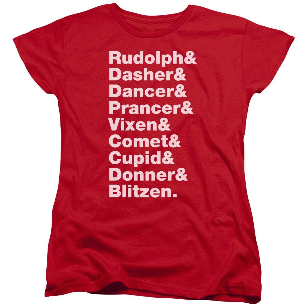 Reindeer - Short Sleeve Womens Tee - Red T-shirt