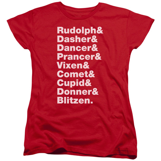 Reindeer - Short Sleeve Womens Tee - Red T-shirt