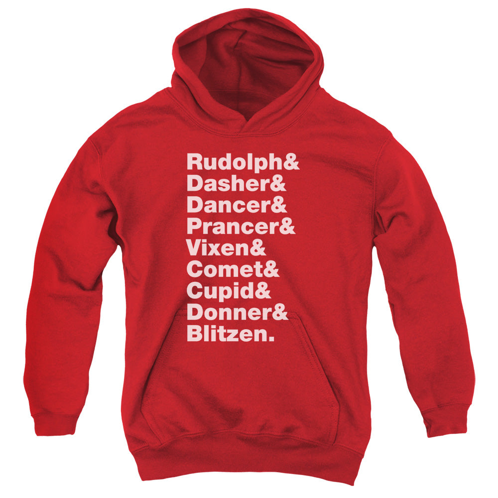 Reindeer - Youth Pull-over Hoodie - Red