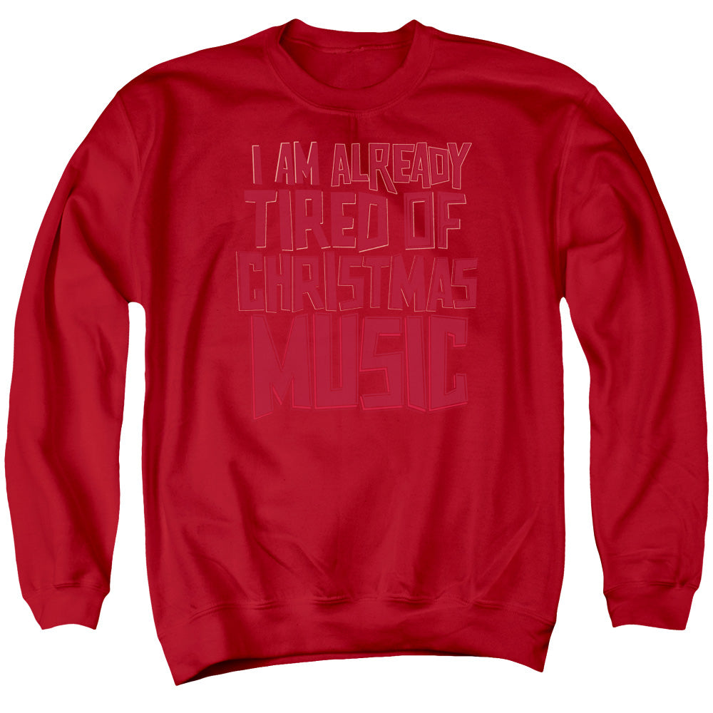 Tired Tunes - Adult Crewneck Sweatshirt - Red