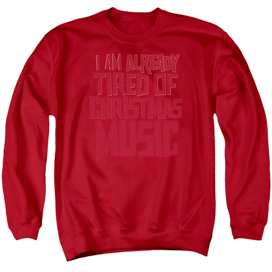 Tired Tunes - Adult Crewneck Sweatshirt - Red