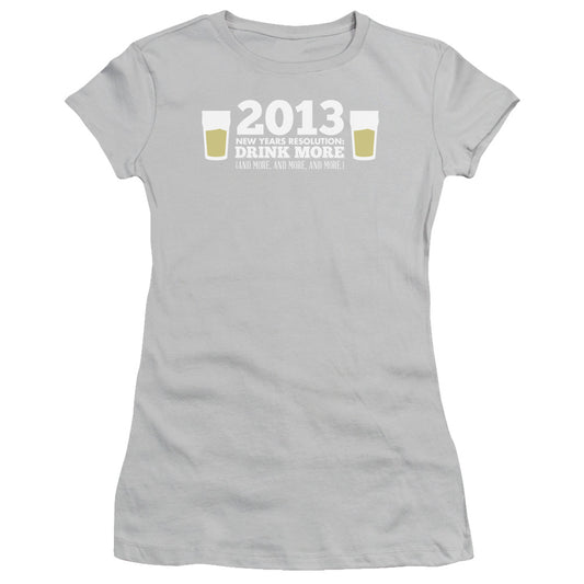 Drink More - Short Sleeve Junior Sheer - Silver T-shirt
