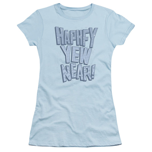 Haphfy New Year - Short Sleeve Junior Sheer - Light Blue T-shirt