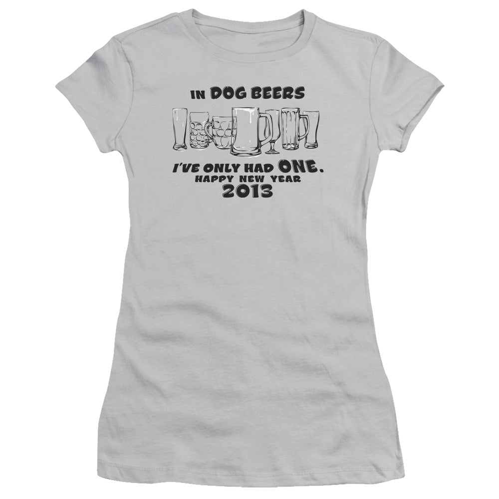 Dog Beers - Short Sleeve Junior Sheer - Silver T-shirt