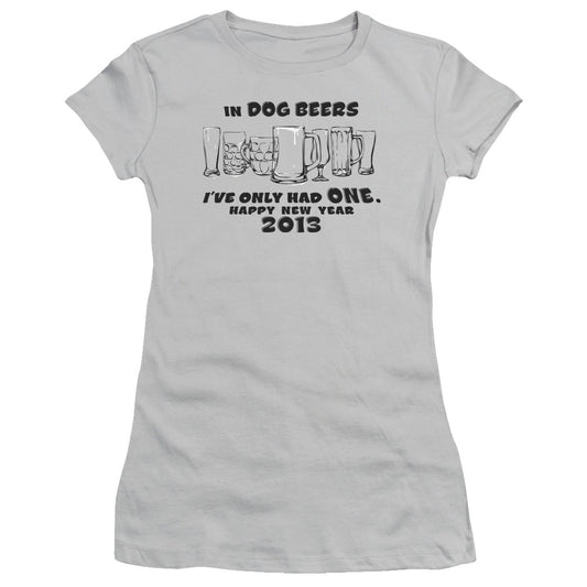 Dog Beers - Short Sleeve Junior Sheer - Silver T-shirt