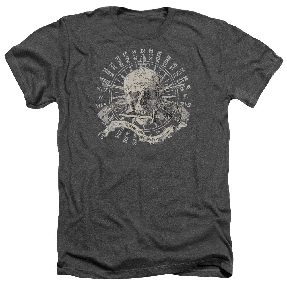 Here There Be Pirates - Adult Heather - Charcoal