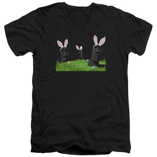 Easter Island - Short Sleeve Adult V-neck 30 - 1 - Black T-shirt