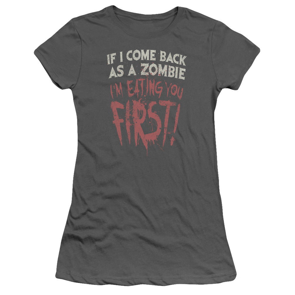 You First - Short Sleeve Junior Sheer - Charcoal T-shirt