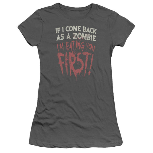 You First - Short Sleeve Junior Sheer - Charcoal T-shirt