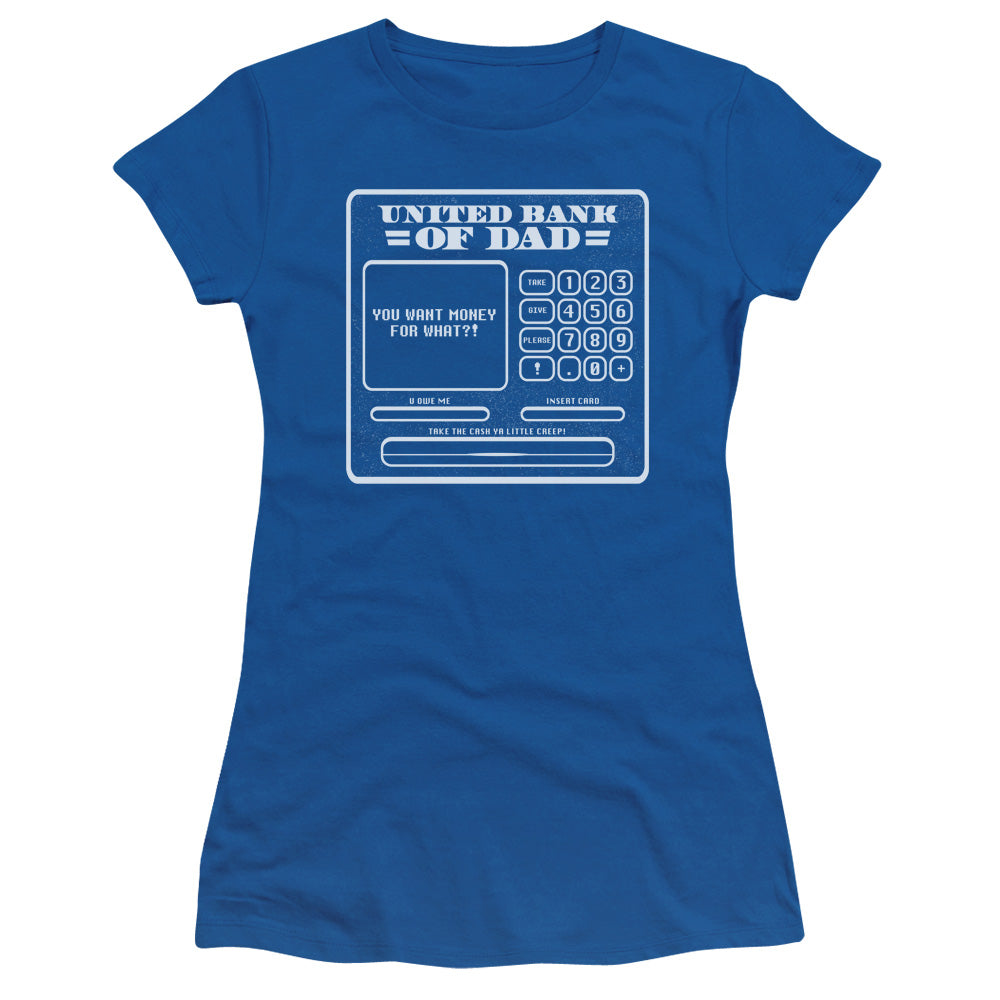 Dad Aka Atm - Short Sleeve Junior Sheer - Royal Blue T-shirt