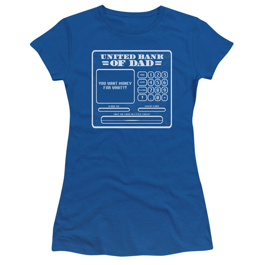 Dad Aka Atm - Short Sleeve Junior Sheer - Royal Blue T-shirt