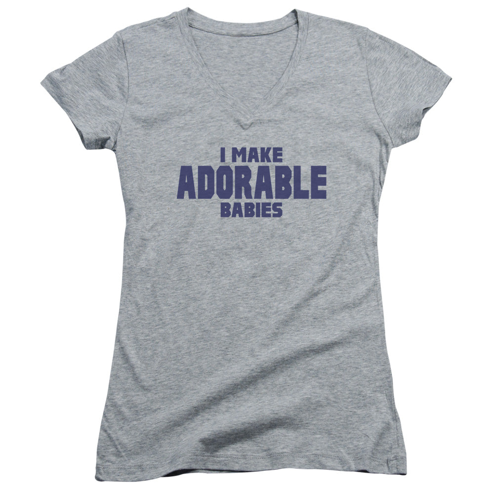 Making Babies - Junior V-neck - Athletic Heather