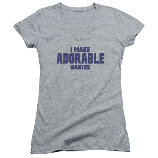 Making Babies - Junior V-neck - Athletic Heather