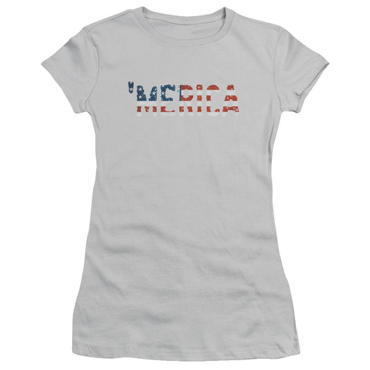 Merica - Short Sleeve Junior Sheer - Silver T-shirt